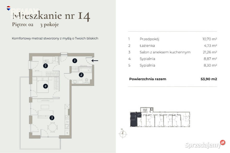 Mieszkanie z balkonem 3 pokoje BielskoBiała Bielsko-Biała