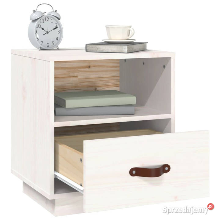 Szafka nocna biała 40x34x45 lite drewno sosnowe Warszawa