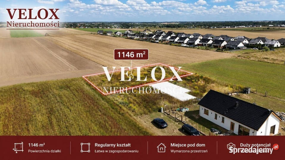 Działka Budowlana Grzędzice 1146m2 utwardzona Grunty i działki