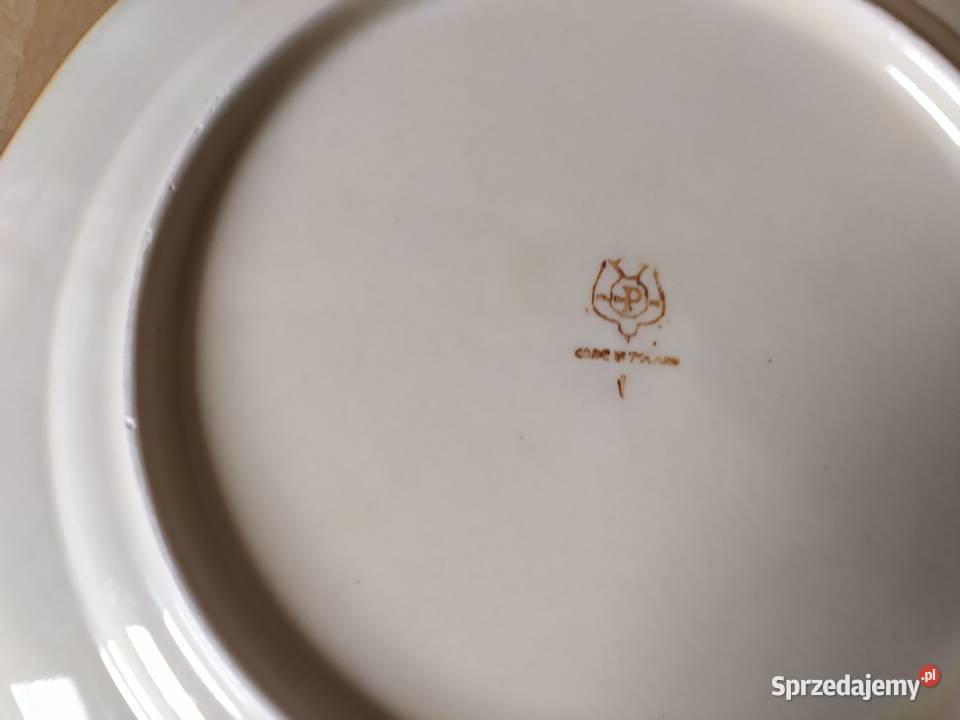 533 TALERZE duże 3 sztuki brązowe płaskie RETRO Pozostałe łódzkie Łódź