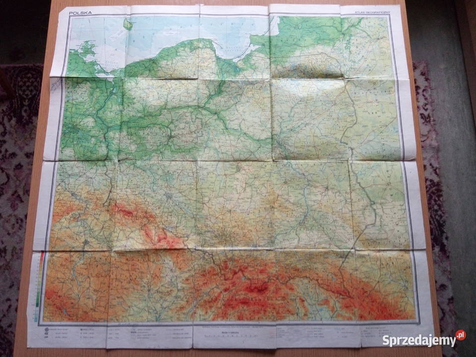 Mapa Polski 1970r Skala 1 250 000 śląskie Dąbrowa Górnicza
