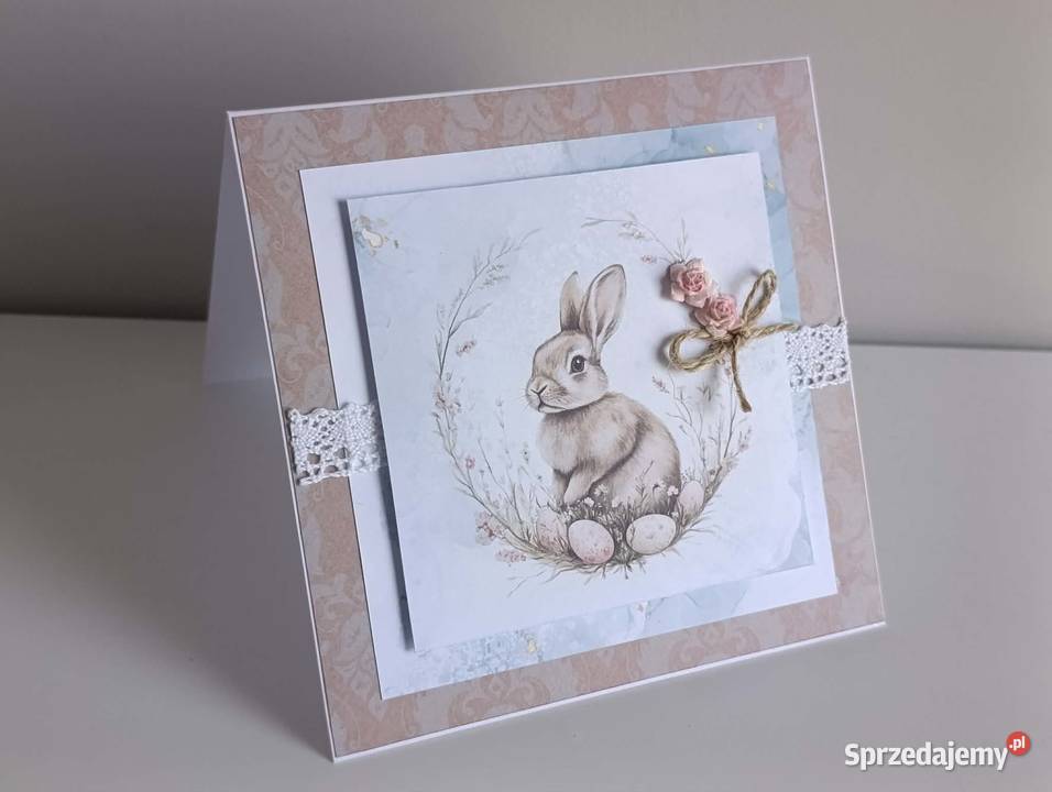 Kartka ręcznie robiona Świąteczna Wielkanoc 6 Łódź