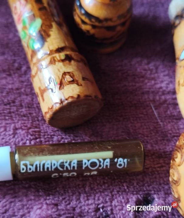 Drewniane flakoniki na perfumy lata 70te Sosnowiec