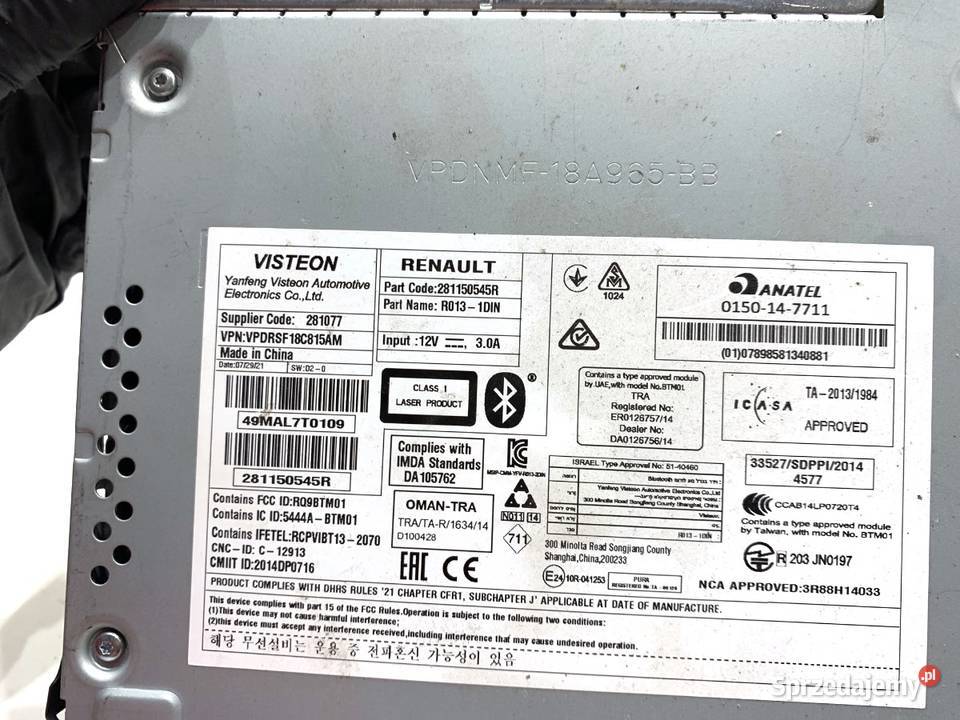 RADIO RENAULT KANGOO II 281150545R ODTWARZACZ