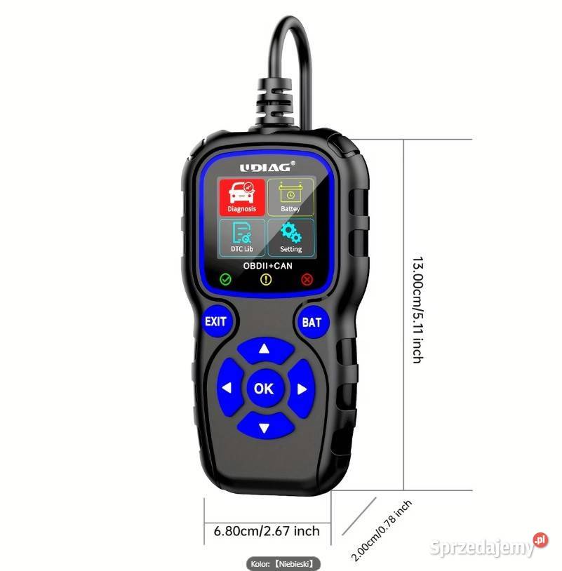 Tester diagnostyczny ODB2 Udiag CR720 menu Interfejsy diagnostyczne Warszawa