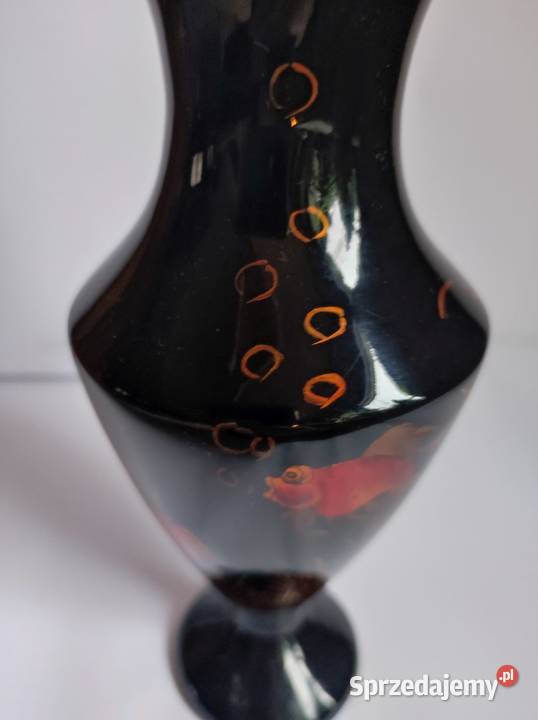 złote rybki wazon flakon amfora z laki retro Kielce