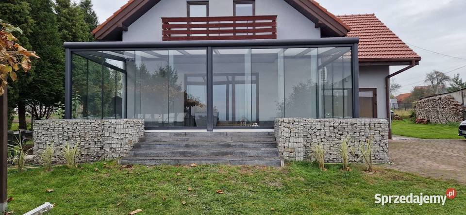 Szklane zadaszenie tarasu ogród letni Szczecin