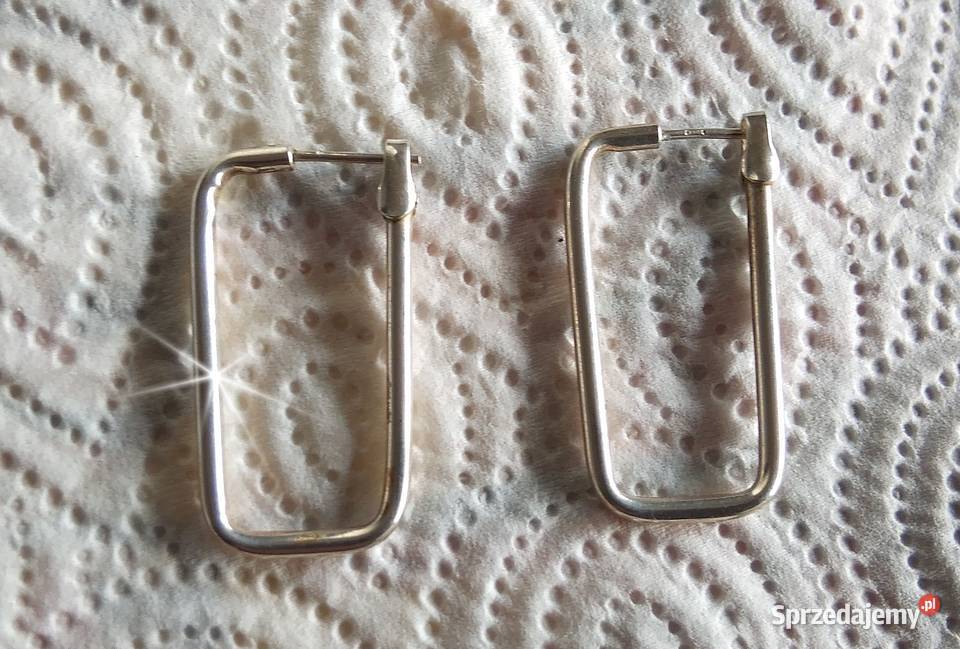 Srebrne kolczyki nietypowy WZÓR