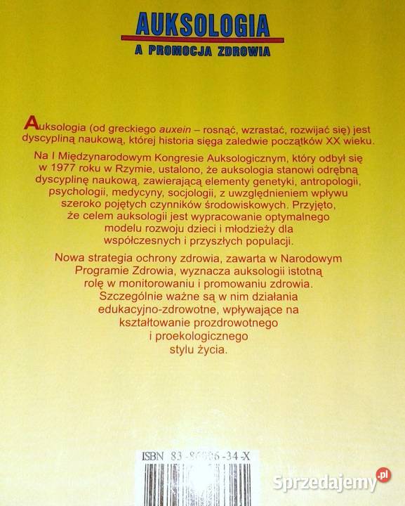 Auksologia a promocja zdrowia Tom 2 Andrzej Rok wydania 2000 lubelskie Chełm