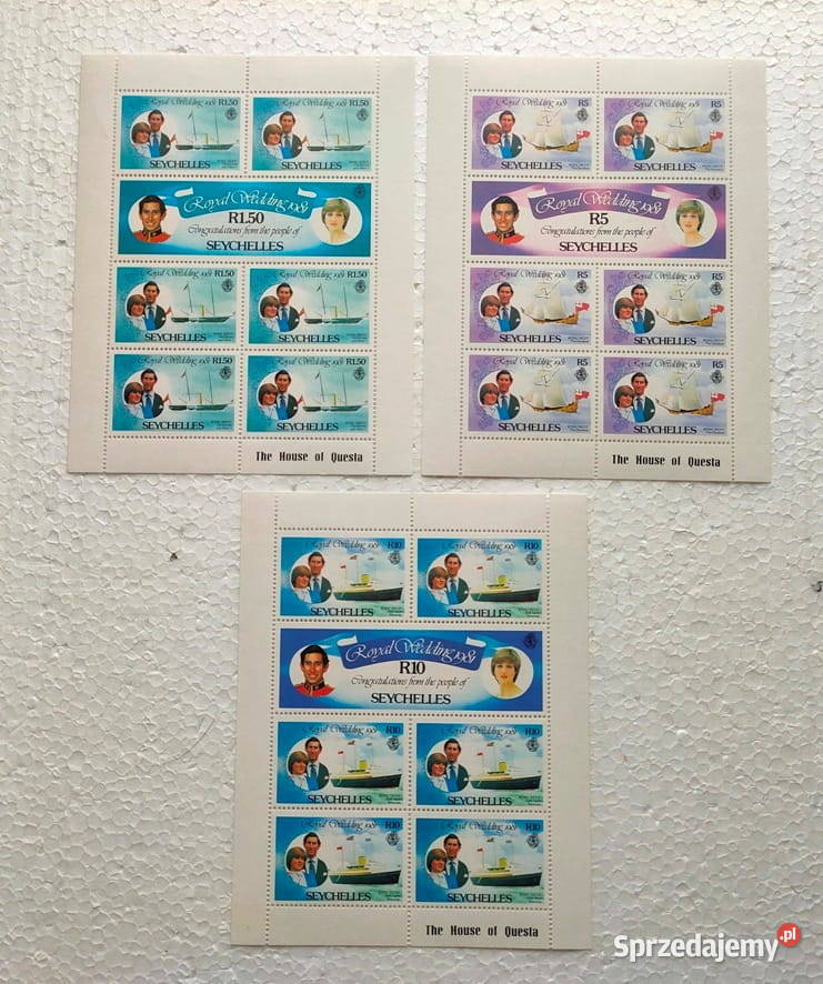 Royal Wedding bloki Seychelles zestaw bloków