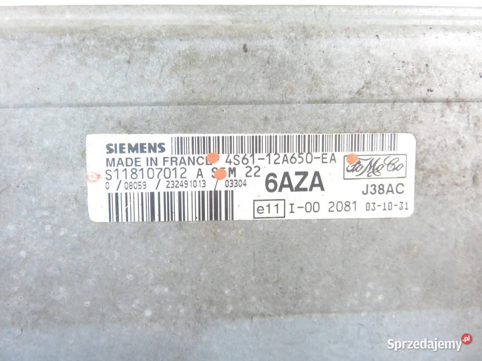 STEROWNIK FORD FUSION 14 4S6112A650EA S118107012