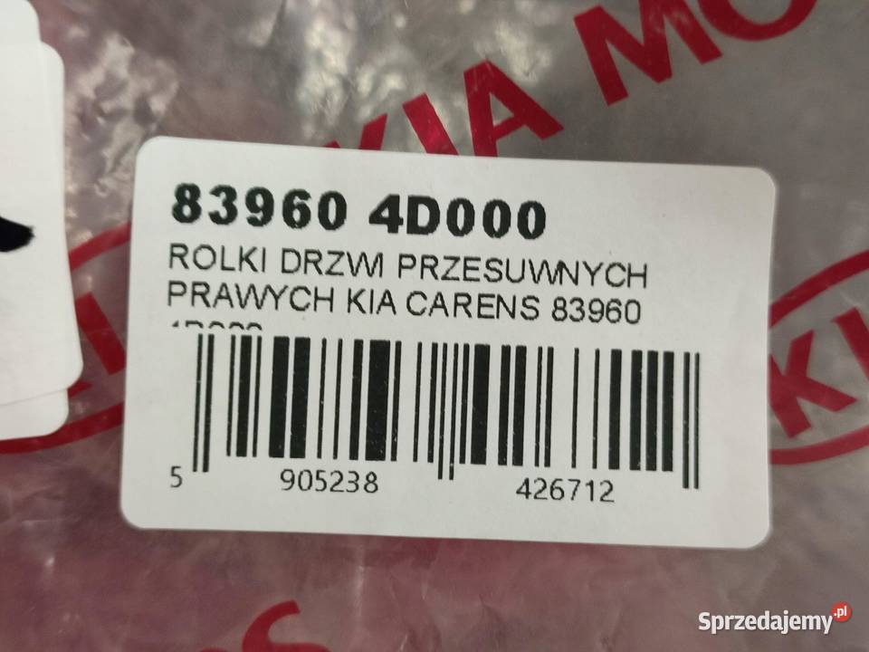 ROLKI DRZWI PRZESUWNYCH PRAWYCH KIA CARENS Osłony i zaślepki