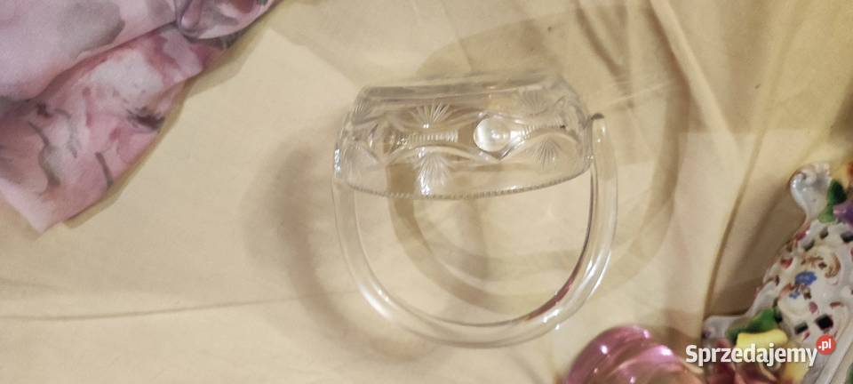 Stary koszyczek kryształowy rzeźbiony Wrocław sprzedam