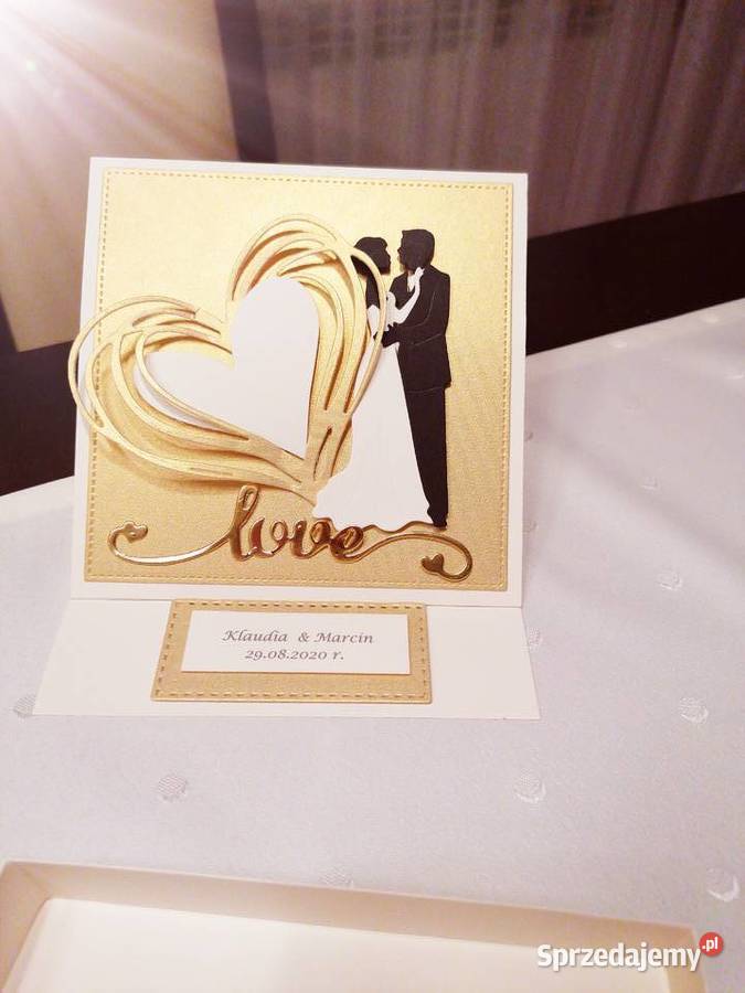 Kartka sztalugowa w pudełku ręcznie wykonana Rękodzieło Strzebiń