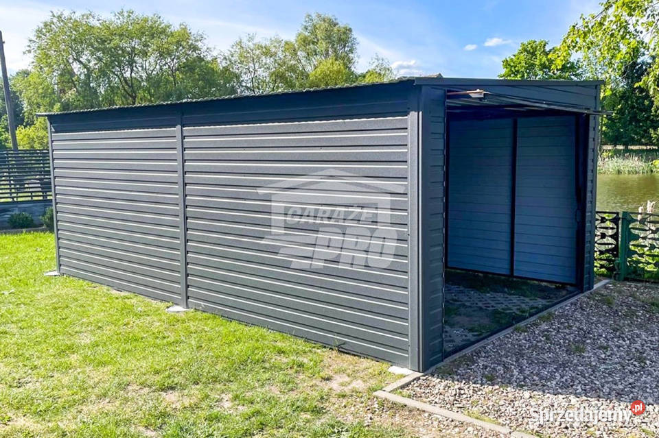 Garaż Blaszany 4x6m Brama Uchylna Drzwi Jasny Jastrowie