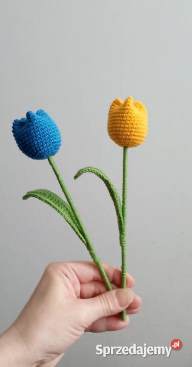 Tulipany wykonane na szydełku Rękodzieło Łask