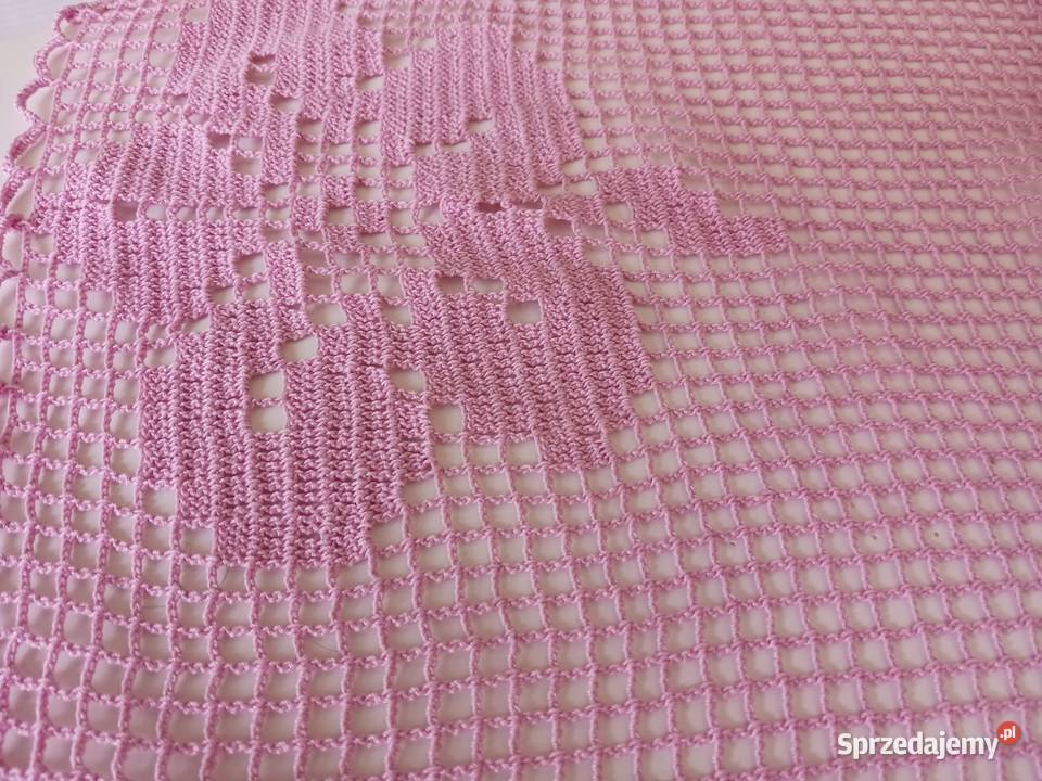 Obrus szydelkowy różowy Leźnica Wielka-Osiedle