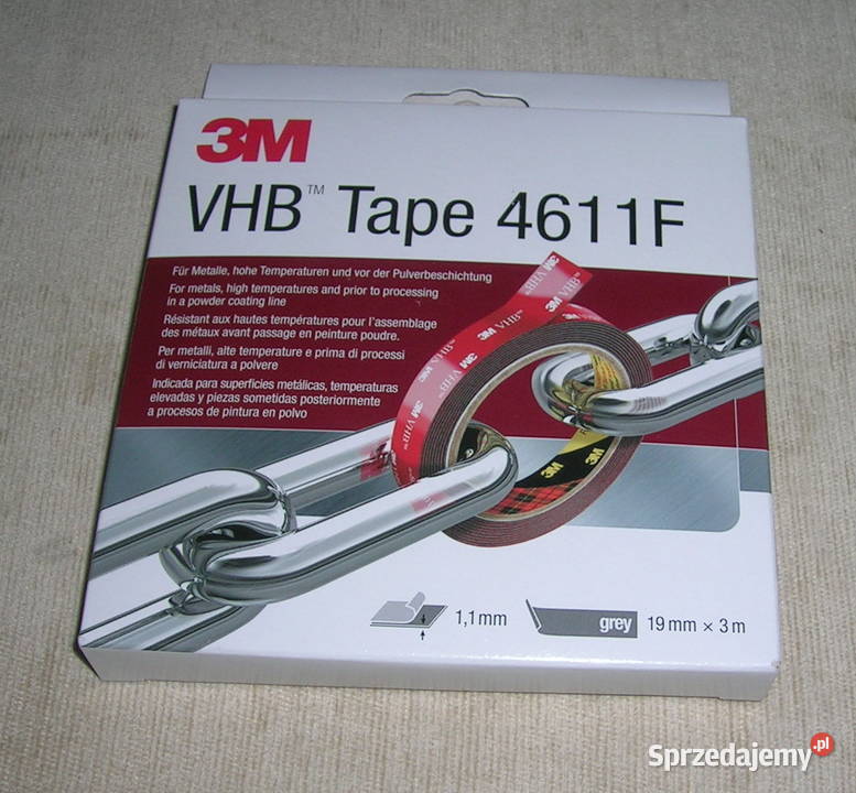 Dwustronna taśma klejąca 19 mm x 3 m 4611F VHB Wyszków