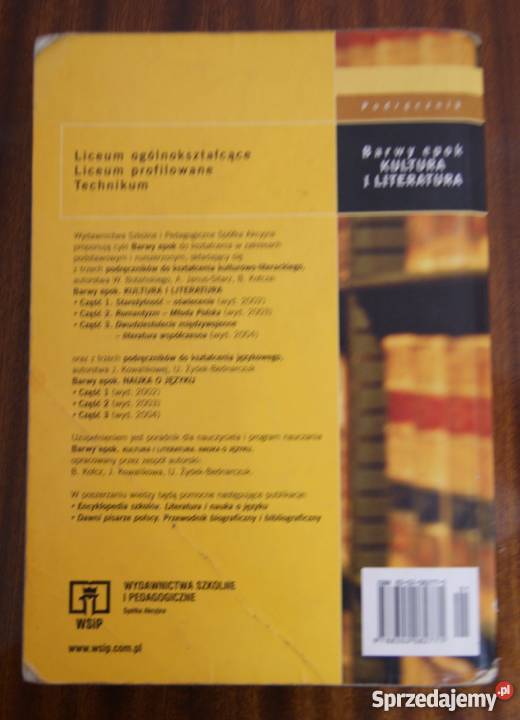 Barwy epok kultura i literatura sprzedam