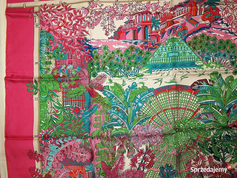 Hermes Paris Apaszka jedwabna Jardins dHiver Pozostałe