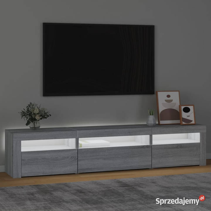 Szafka pod TV z oświetleniem LED szary dąb mazowieckie Warszawa