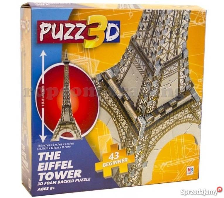 Puzzle Piankowe 3D Wieża Eiffla 43el Puzzle Mogilany