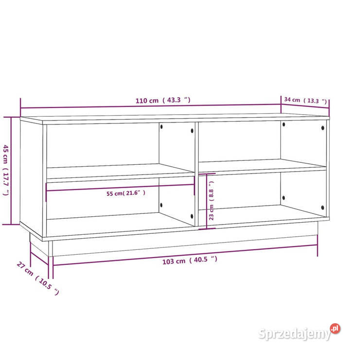 Szafka na buty miodowy brąz 110x34x45 lite Na buty mazowieckie