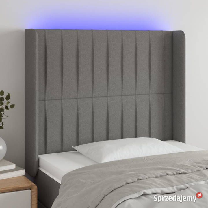 Zagłówek do łóżka z LED ciemnoszary 83x16x118128 mazowieckie Warszawa