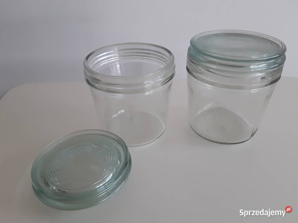 2 szklane słoje a 350 ml z przykrywką przezroczysty