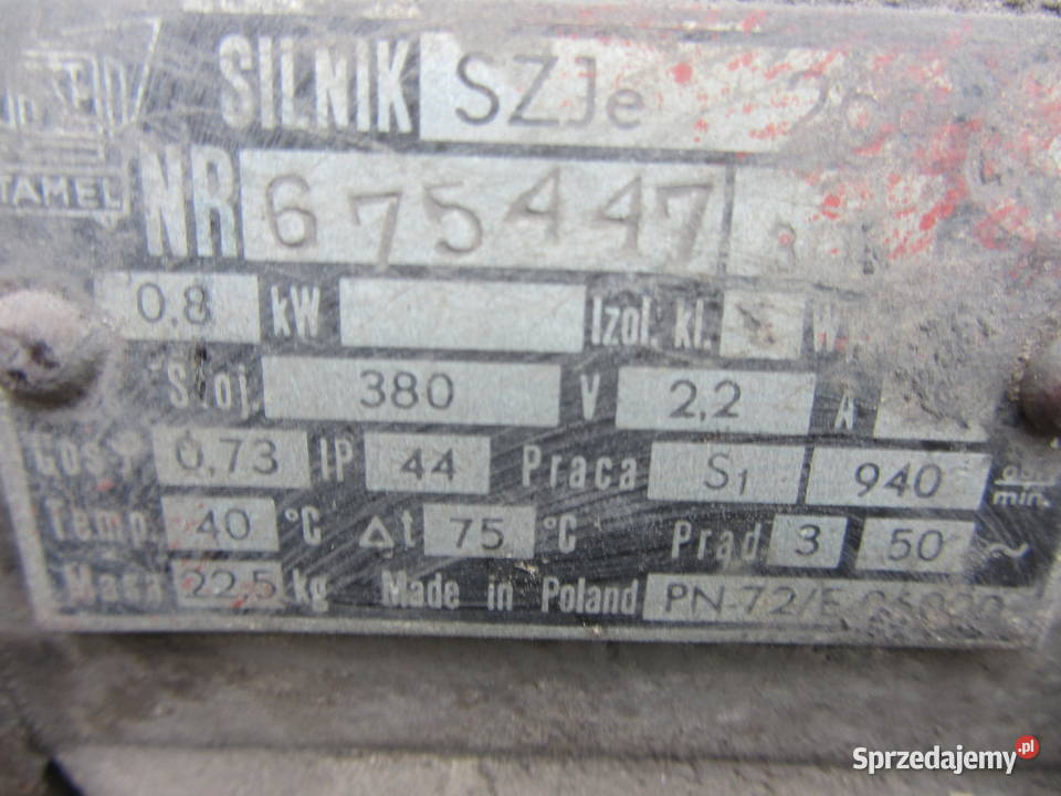 Silnik elektryczny 380 V 08KW lubelskie Biłgoraj