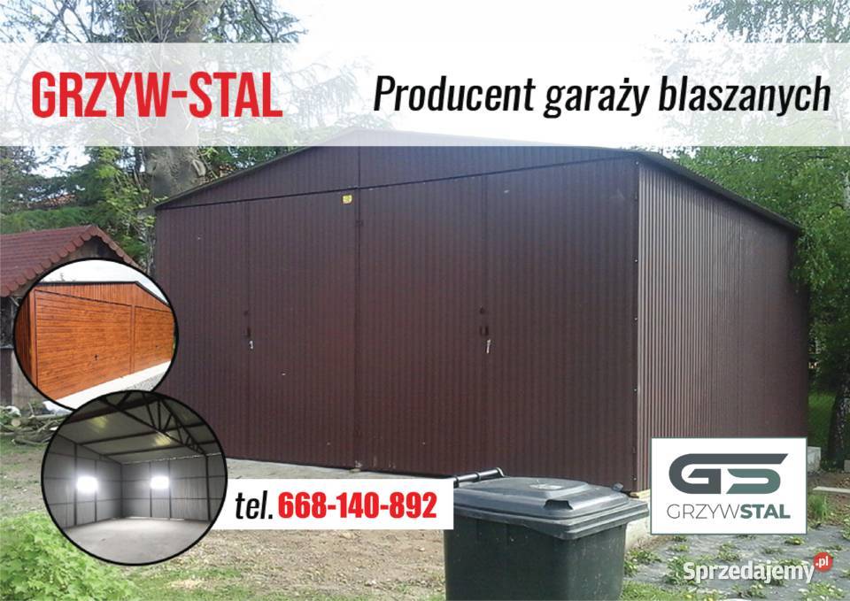 Garaż blaszany BRĄZOWY Magazyn Wiata Hala blacha Grójec