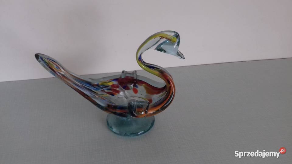Popielniczka PRL szkło barwione wielokolorowy Rzeszów