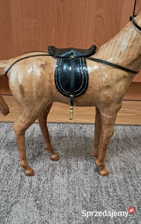 Figura Rzeźba KOŃ ze skóry dekoracja Unikat Suwałki