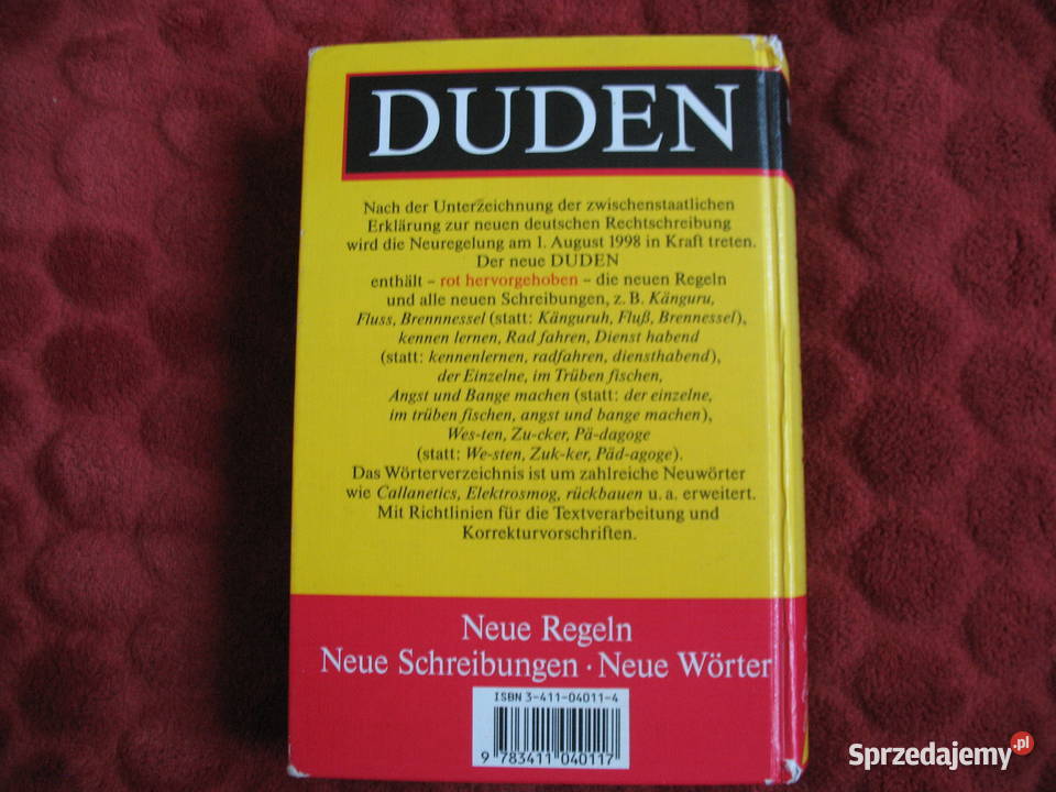Duden niemiecki słownik ortograficzny mazowieckie Siedlce sprzedam