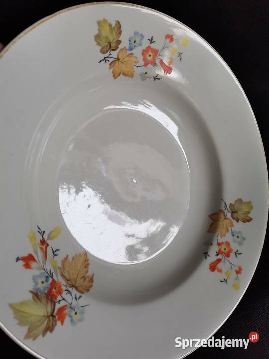 Stary przedwojenny duży głęboki talerz porcelana śląskie Katowice