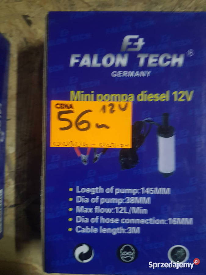 Pompka pompa do paliwa oleju ropy wody 12V 37mm wielkopolskie Głogowa
