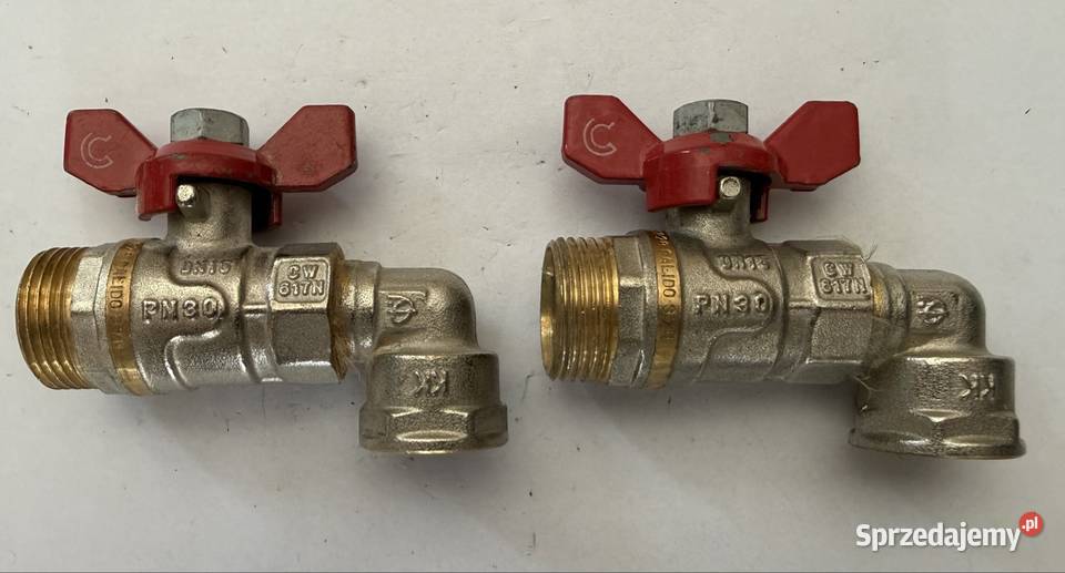 Dwa zawory kulowe 12 cala ze śrubunkiem Zawory Dom i Ogród Radom