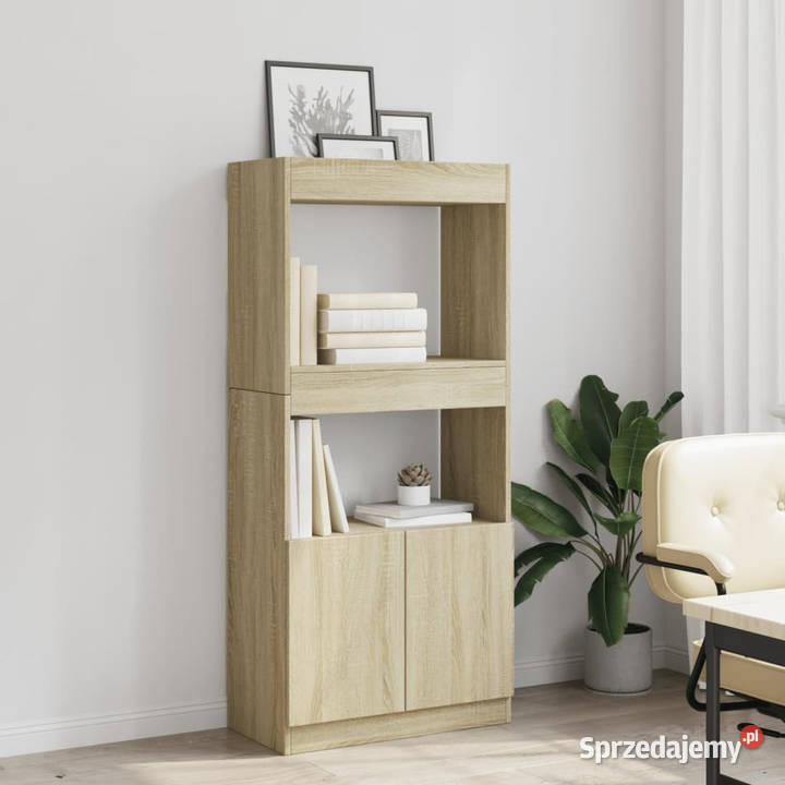 Wysoka szafka dąb sonoma 63x33x140 materiał Regały Warszawa