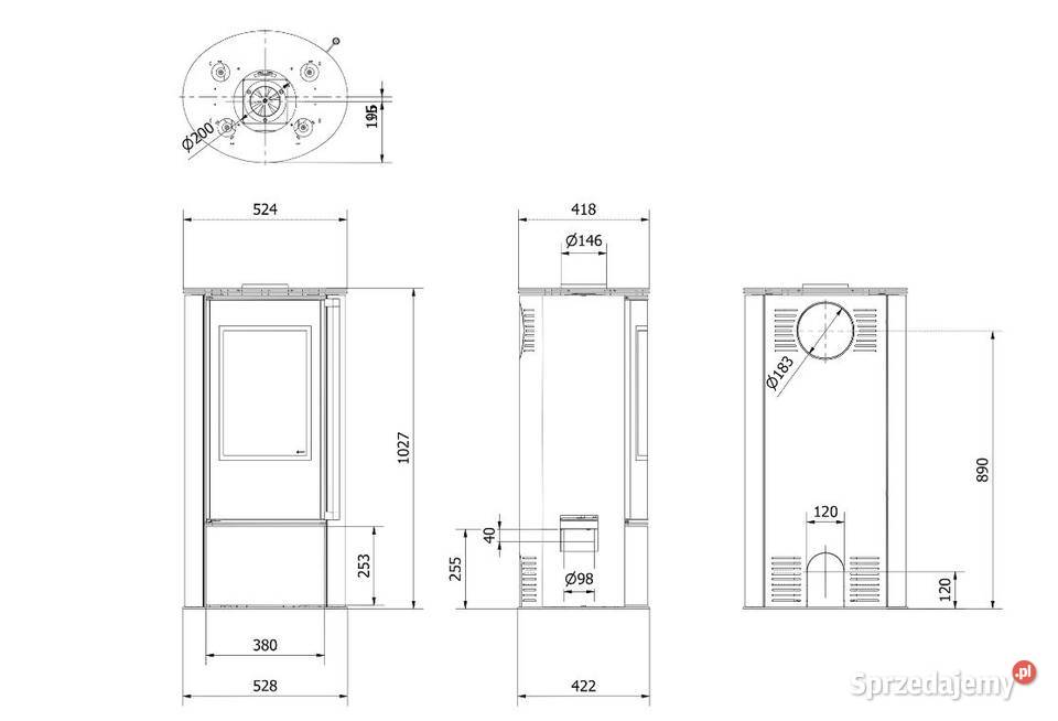 Piec wolnostojący KRATKI ERIK 150 55 kW Piece wolnostojące Rabka-Zdrój