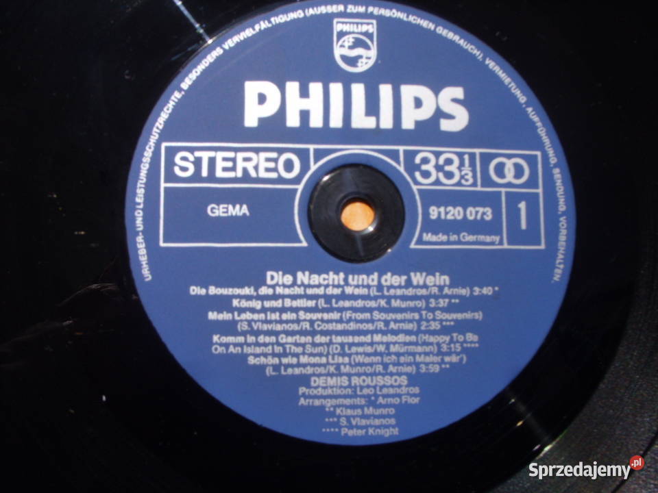 Pop LP DEMIS ROUSSOSDIE NACH UND 1976 1 płyta Wołów