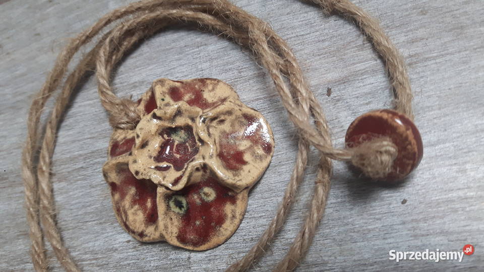 Naszyjnik ceramiczny ręcznie wykonany Otwock