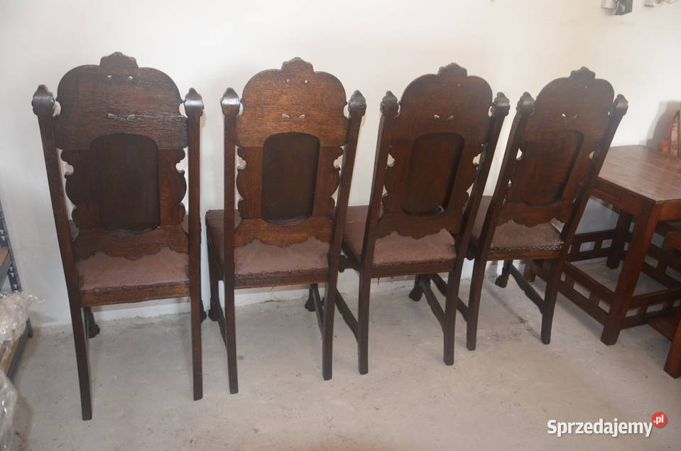Duże krzesła bogato zdobione na Lwich łapach kujawsko-pomorskie Bydgoszcz sprzedam