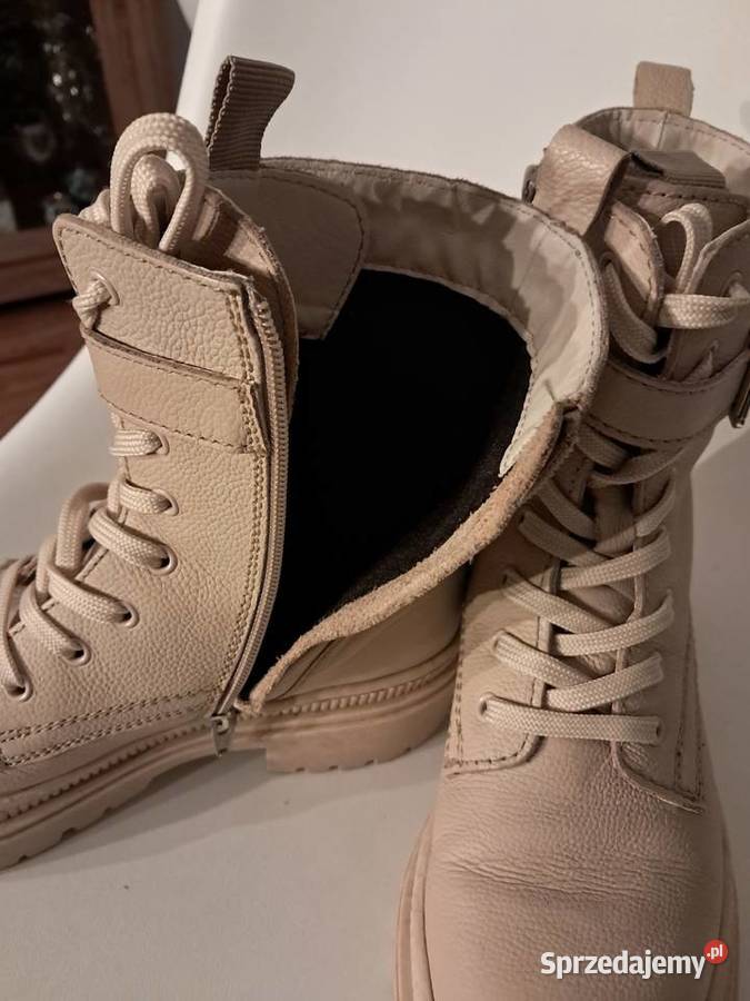 beżowe botki rozmiar 38 stan 3 razy założone Sandomierz