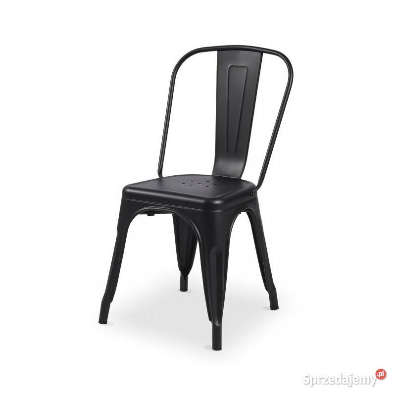 Krzesło krzesła loftowe, kawiarniane PARIS czarne matowe