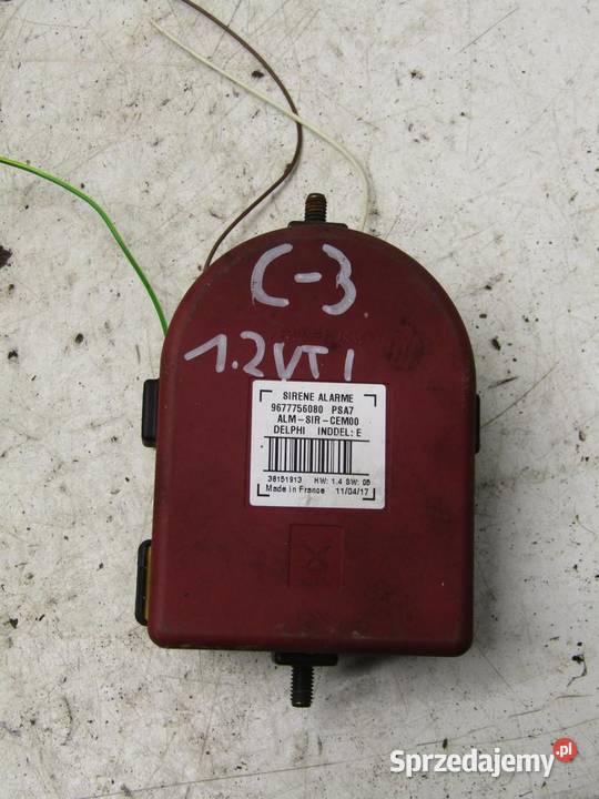 SYRENA ALARMU SYGNAŁ CITROEN C3 III 9677756080