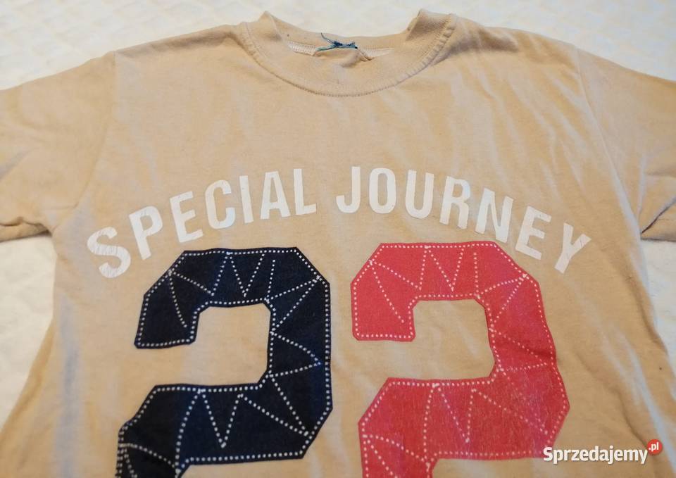 Koszulka krótki rękaw beżowa liczba 22 116