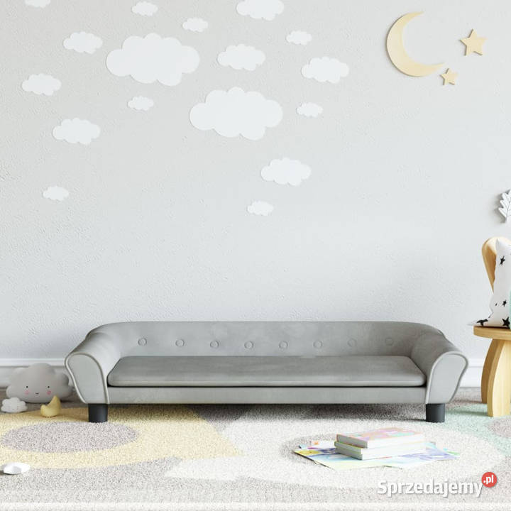 Sofa dzieci jasnoszara 100x50x26 aksamit sprzedam