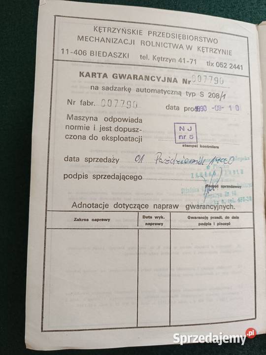 Sprzedam sadzarkę do ziemniaków