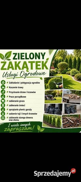 Zielony Zakątek usługi ogrodnicze Projektowanie i zakładanie ogrodów Wojciechów prace ogrodowe