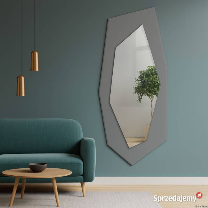 Dekoracyjne lustro na grafitowym antisolu Warszawa